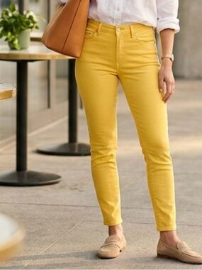 Dittos  Vintage Sunny Yellow Women's Jeans with Branded Charm